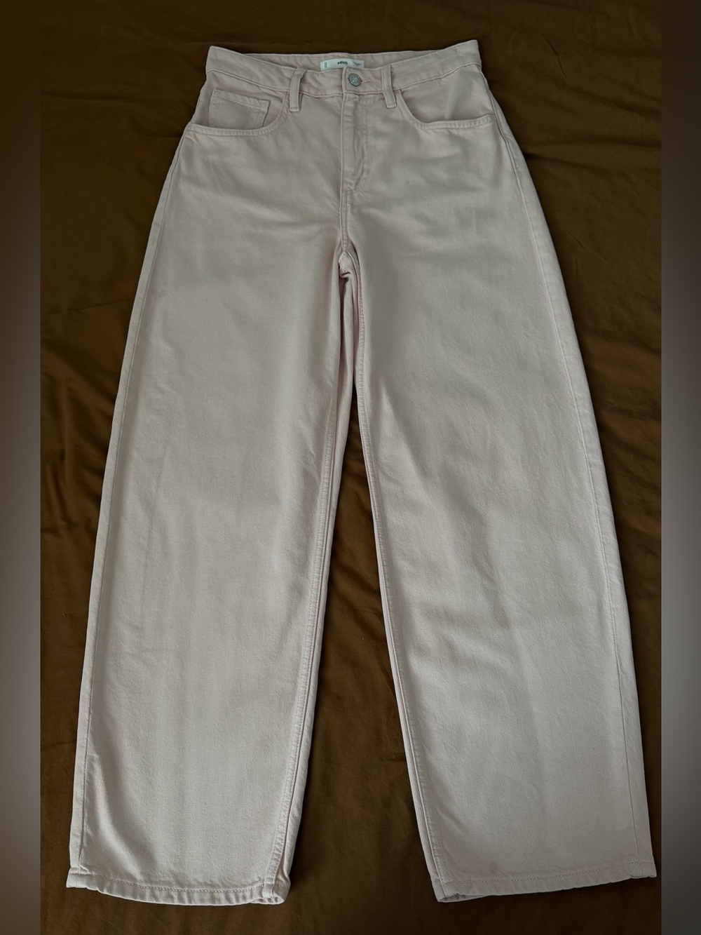 Pale Pink Barrel-leg Jeans